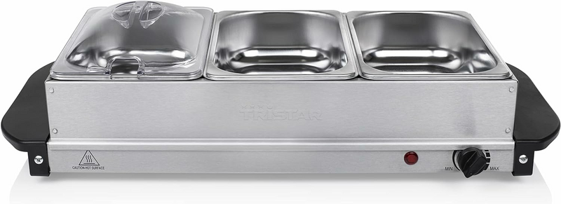 Tristar Edelstahl Buffetwärmer Einstellbares Thermostat 3 X 15l Buffetbehäl134 B-Ware von Tristar