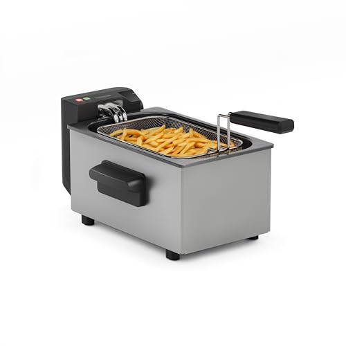 Tristar Edelstahl-Fritteuse, 3L Kapazität, Temperaturregelung bis 190°C, Kaltzone, Spülmaschinengeeignete Teile, Cool-Touch-Gehäuse, Einfach zu Reinigen, FR-9326 von Tristar