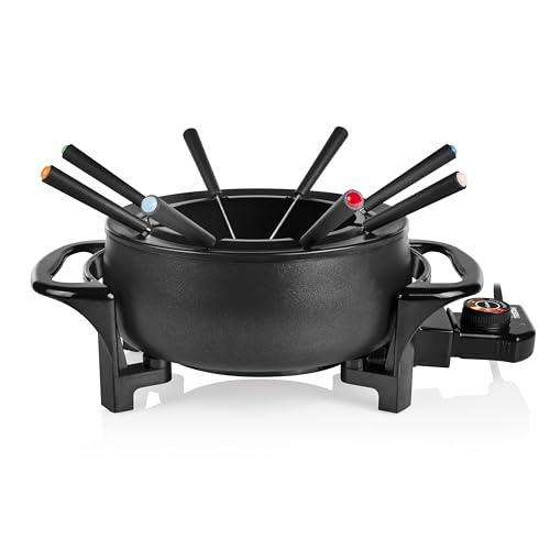 Tristar Fondue-Set für bis zu 8 Personen, 1,5 Liter Fassungsvermögen, inklusive Edelstahlgabeln, 1000 Watt, FO-1107 von Tristar