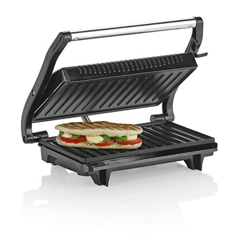 Tristar Kontaktgrill - Sandwich Maker mit Edelstahlausführung, 700 Watt, 0,7m Kabellänge, antihaftbeschichtet, isolierte Handgriffe, GR-2846 von Tristar