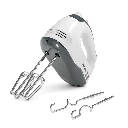Tristar Handmixer, 5 Geschwindigkeitsstufen, 200W, Ergonomisch, Edelstahl-Rührbesen und Knethaken, Spülmaschinengeeignete Teile, BPA-frei, Mit Auswurftaste, Kompakt und Praktisch, MX-4203 von Tristar