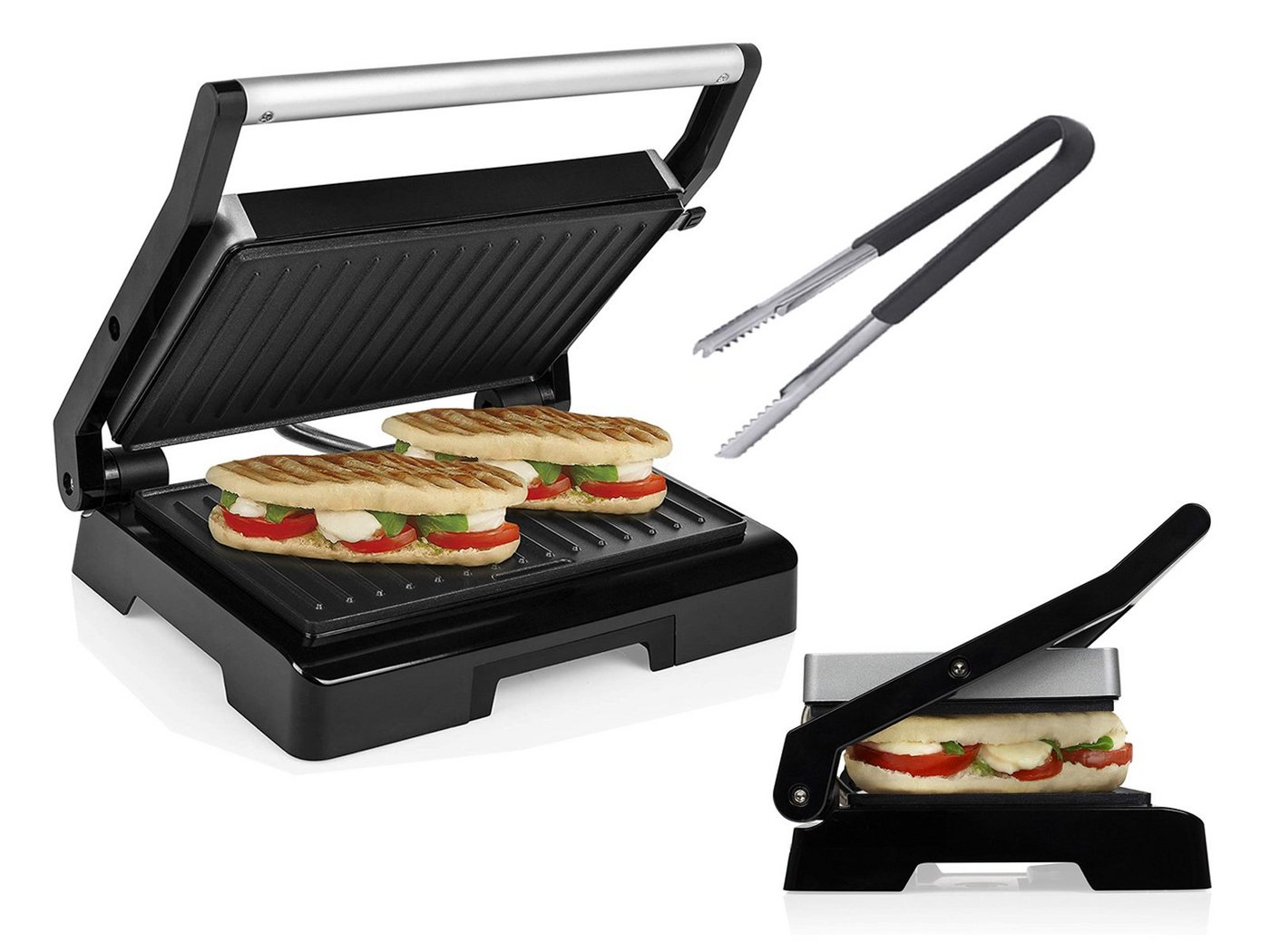 Setpoint Kontaktgrill, 1000 W, mit Grillzange Snack & Panini-Maker Multi Tisch-Grill Indoor & Balkon von Setpoint