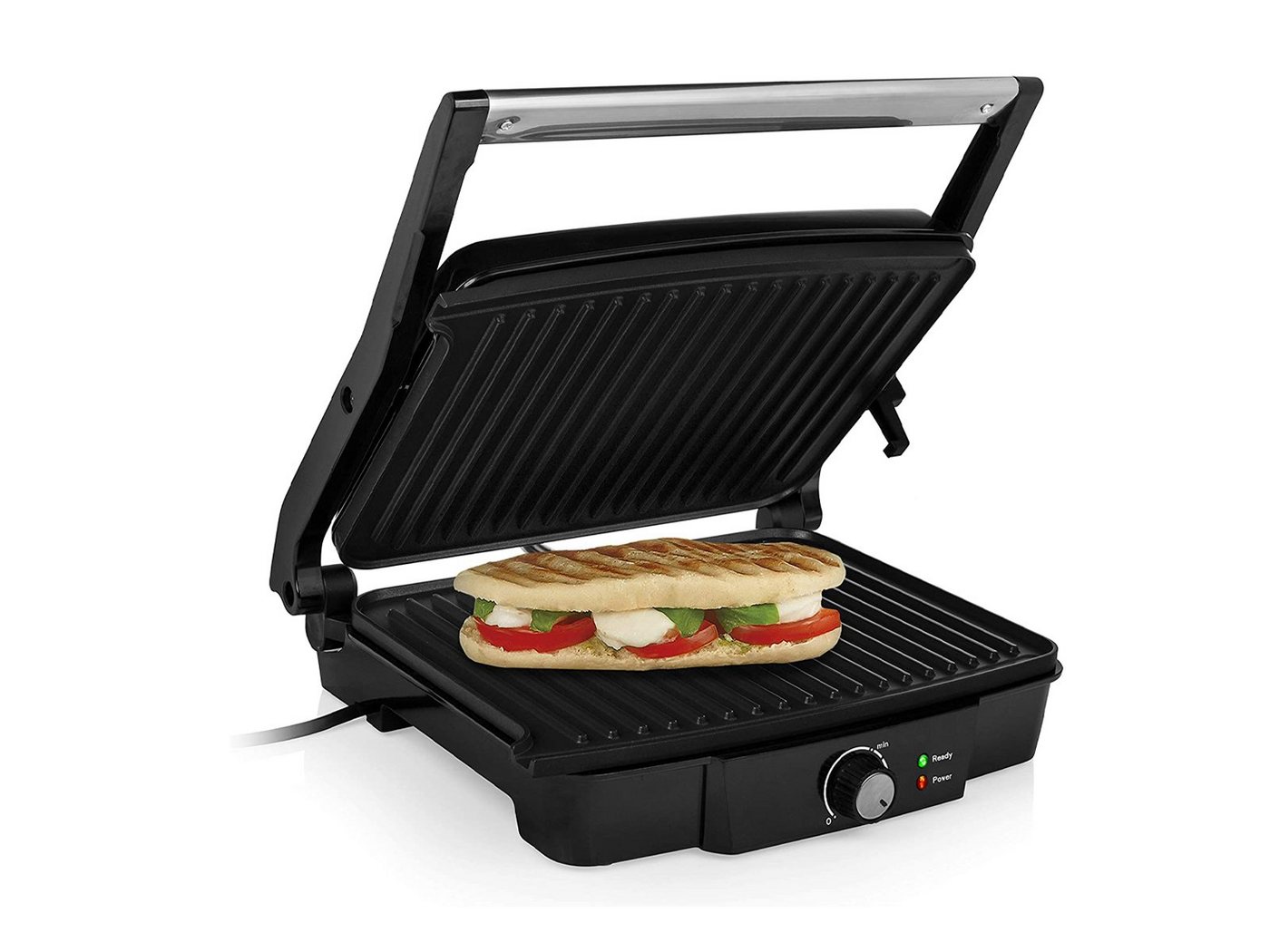 Tristar Kontaktgrill, 2000 W, Elektro Low fat Indoorgrill Panini Multigrill BBC Snackmaker 30x23cm von Tristar