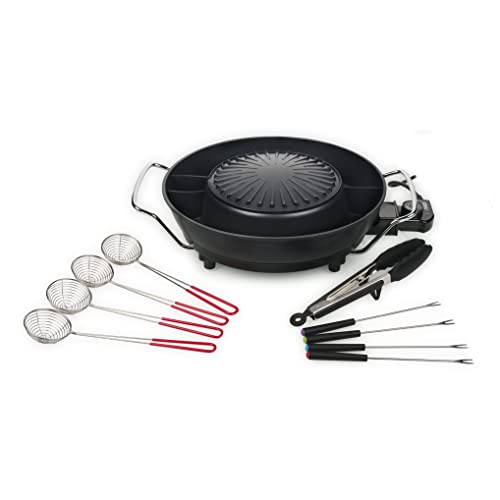 Tristar Koreanischer Grill & Hot Pot – 36 cm ⌀ – 3 L Fassungsvermögen – 4 Personen – 220 °C – Schwarz von Tristar