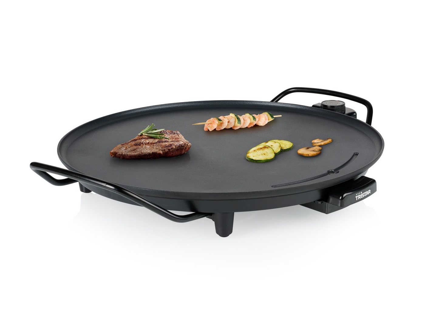 Tristar Tischgrill, 2000 W, Elektrischer Teppanyaki flache Brat-Platte Ø40cm für 4-6 Personen von Tristar