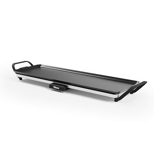 Tristar Tischgrill slim L - Große Backfläche von 70 x 23 cm - Einstellbarer Thermostat - Antihaftbeschichtung - Herausnehmbare Fettauffangschale - Leicht zu reinigen - BP-2668 von Tristar