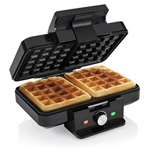 Tristar Waffeleisen – zwei Waffeln pro Durchang, antihaftbeschichtet, 0,7M Kablezuleitung, 1000 Watt, regelbare Heizstufe, WF-1165 von Tristar