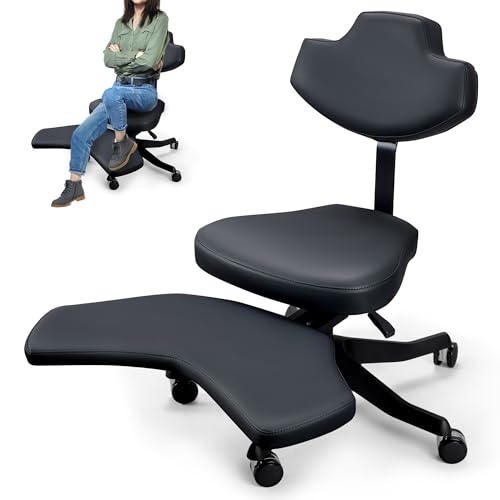 Tristcily Bürostuhl mit Kreuzbeinen, Meditationsstuhl, ADHS-Bürostuhl, Kreuzbein-Schreibtischstuhl, Yoga, ADHS, ergonomischer Kniestuhl mit Lendenwirbelstütze und höhenverstellbaren Hockerrollen Tristcily Bürostuhl mit Kreuzbeinen, Meditationsstuhl, ADHS-Bürostuhl, Kreuzbein-Schreibtischstuhl, Yoga, ADHS, ergonomischer Kniestuhl mit Lendenwirbelstütze und höhenverstellbaren Hockerrollen von Tristcily