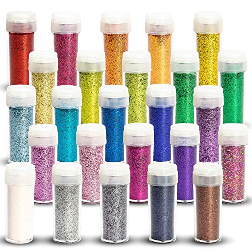 Tritart Feiner Glitzer 25 x 10g (250g) | Glitter Set | Glitzerpulver | Pulver-Glitzer Basteln - Fasching - Deko usw von Tritart