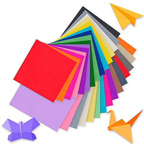 Tritart Origami Papier I 220 Blatt doppelseitiges Origami Faltpapier in 50 kräftigen Farben I Bastelpapier Set 80 g/m² I Je 110 Blätter 15x15cm / 10x10cm I inklusive 100 Wackelaugen von Tritart