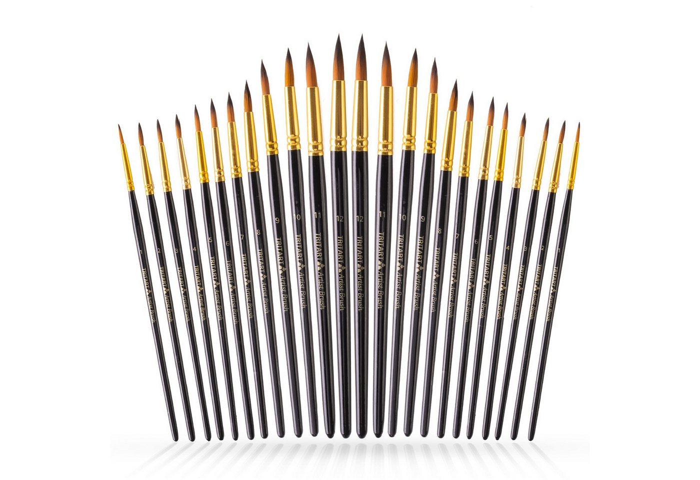 Tritart Pinsel Spitzpinsel Set 24 STK. Pinselset Acrylfarben aus Synthetik Pinsel Set, (25 St), Acryl Pinsel Aquarellpinsel Gouache Pinsel Ölmalerei-Pinsel usw. von Tritart