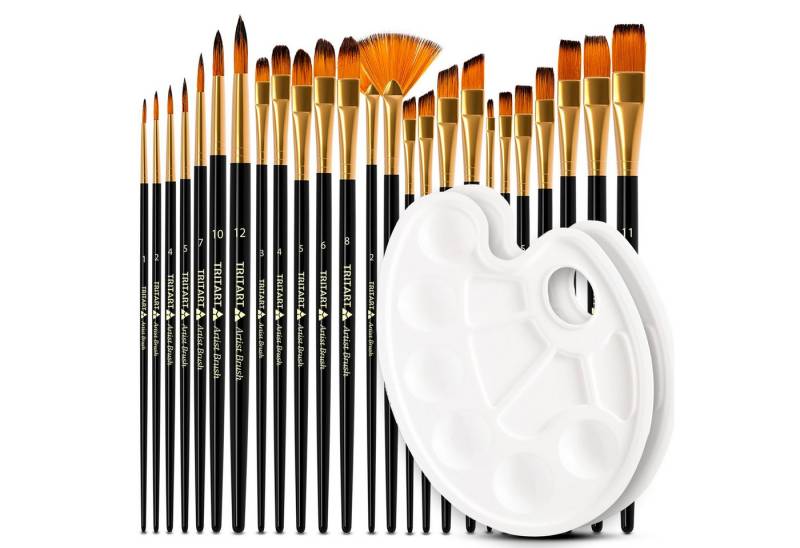 Tritart Pinsel 25-teiliges Pinselset für Malerei mit Zubehör, (27 St) von Tritart