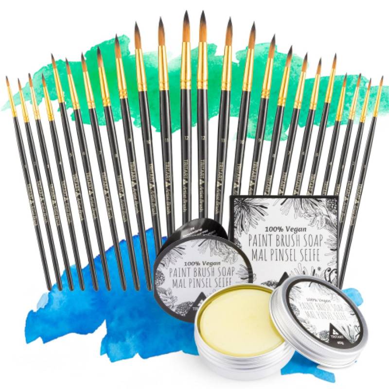 Tritart Pinsel Tritart Pinselset - 24 Pinsel, Reiniger, Schwamm, Seife, (25 St) von Tritart