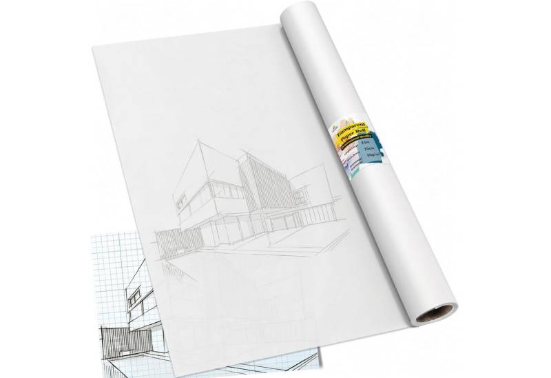 Tritart Transparentpapier Transparentpapier Rolle - Pauspapier 25m x 70cm - Schnittmusterpapier von Tritart