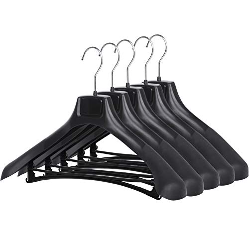 TRIXES Breiten Schwarzen Plastik-Kleiderbügel für Anzug Jacken und Hosen - Set aus 5 TRIXES Breiten Schwarzen Plastik-Kleiderbügel für Anzug Jacken und Hosen - Set aus 5 von TRIXES
