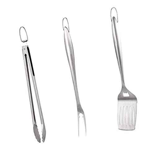 1 Set Turner Clamp BBQ Kit Outdoor Clip geschlitzt mit Utensilien Camping Silber Utensilien Grillschaufel Kochwerkzeug Gabel Zubehör Edelstahl Küche Kochgeschirr Zubehör Urlaub Pfannenwender von Trjgtas