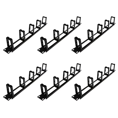 Trjgtas 6X 19 1U Rack Schränke Kabel Management Netzwerk Organisator Hohle Metall FüNf Ringe Abnehmbarer Draht Manager Rahmen von Trjgtas