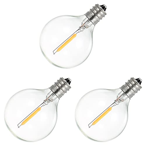 Trjgtas Ersatzlampen eine LED G40 3 Stück, Leuchtmittel eine bruchsichere LED Basis eine Schraube E12 für Lichter eine weiße Solar-Lichterkette von Trjgtas