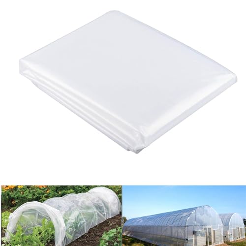 Verdicktes Gewächshausfolie Polyethylenfolie Transparent 2 x 4M Staubschutzfolie Reißfest Gartenfolie aus Polyethylen für Gartenarbeit Treibhaus Folientunnel Tunnelfolie Tomatenhaus Folie von Trlyane