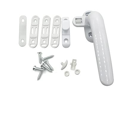 Abschliessbarer Fenstergriff,Fenstergriffe Langlebiger Flügelfenster-Radgriff mit Schloss Home Hotel Schiebetür Fenster Hardware Ersatzteile(White,Left) von TroHollis