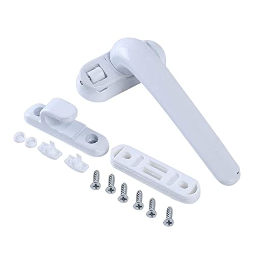 Abschliessbarer Fenstergriff,Fenstergriffe Universal Aluminium Legierung Fenster Griffe Mit Schloss Griff for Tür Schlafzimmer Wohnzimmer(White Right) von TroHollis