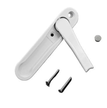 Abschliessbarer Fenstergriff,Fenstergriffe Versteckter Fenstergriff aus weißer/schwarzer Zinklegierung, Windows-Hardware-Zubehör, Bildschirmgriff mit Edelstahlschrauben(White) von TroHollis