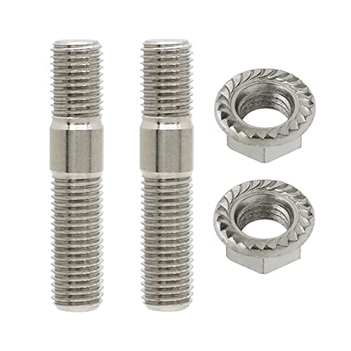 Radmuttern,Radschrauben 23/3/5/6/8/8/12 Stück 10mm Abgasbolzen Bolzen Gezahnte Nüsse M10x1.25 Verteiler Flanschbolzen Muttern Kit(2 pcs) von TroHollis