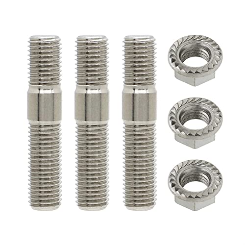 Radmuttern,Radschrauben 23/3/5/6/8/8/12 Stück 10mm Abgasbolzen Bolzen Gezahnte Nüsse M10x1.25 Verteiler Flanschbolzen Muttern Kit(3 pcs) von TroHollis