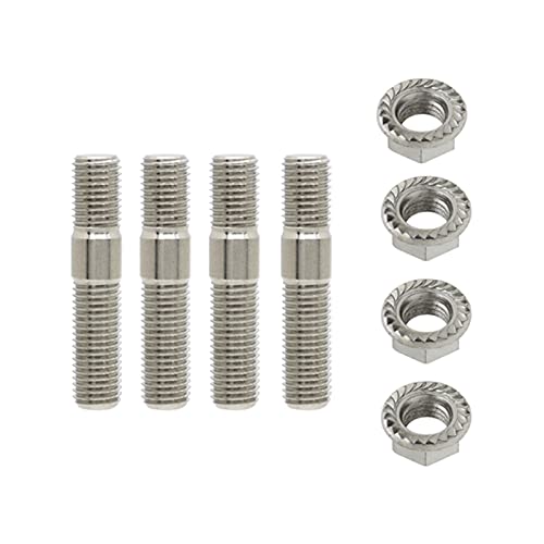 Radmuttern,Radschrauben 23/3/5/6/8/8/12 Stück 10mm Abgasbolzen Bolzen Gezahnte Nüsse M10x1.25 Verteiler Flanschbolzen Muttern Kit(4 pcs) von TroHollis
