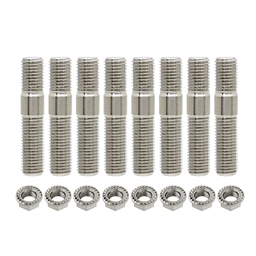 Radmuttern,Radschrauben 23/3/5/6/8/8/12 Stück 10mm Abgasbolzen Bolzen Gezahnte Nüsse M10x1.25 Verteiler Flanschbolzen Muttern Kit(8 pcs) von TroHollis