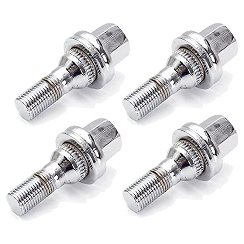 Radmuttern,Radschrauben 4/16 Stücke M12x1.25 17mm Auto Aluminium Chrom-Radbolzen Muttern Kit Passend Für Peugeot 1007 206 207 406 407 607 2000-2008(4PCS) von TroHollis