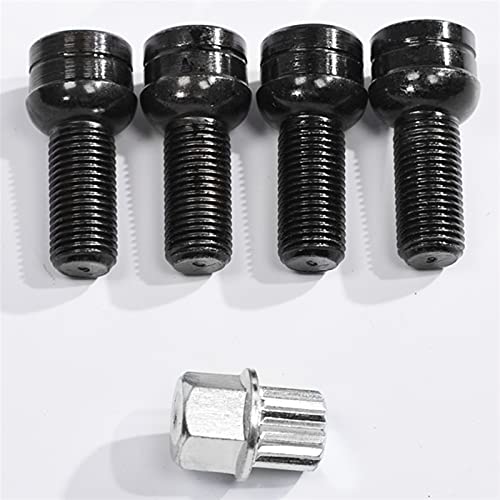 Radmuttern,Radschrauben 5 Stücke 17mm Anti-theft Rad Schraube Bolzen Und Schloss Lase Nuss Passend Für VW Golf Auto Radbolzen Zubehör von TroHollis