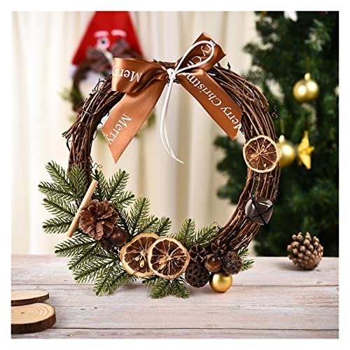 Weihnachtsgirlande,Girlande Weihnachten Weihnachtskranz Künstliche Girlande Hängende Ornamente Vordertür Wanddekorationen Frohe Weihnachten Baum Kranz(Q) von TroHollis