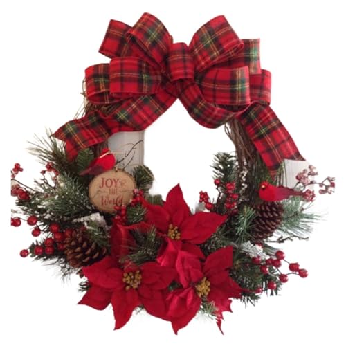 Weihnachtsgirlande,Girlande Weihnachten Weihnachtskranz Künstliche Pflanze Rattan Kreis Girlande Weihnachtstür Hängende Verzierung for Hauswand Decoratio(2) von TroHollis