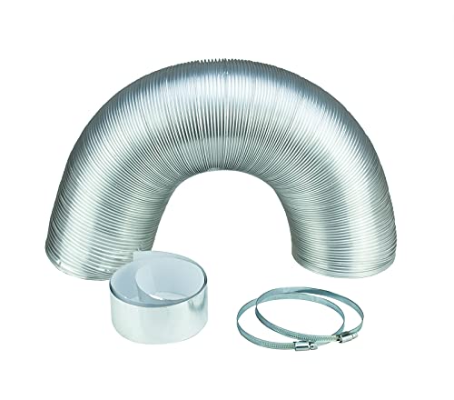 Aluflexschlauch 125 mm Innendurchmesser ausziehbar bis 1 Meter Set mit Schlauchklemmen und 1 Meter Dichtband von Trobak