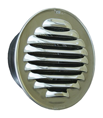 Lüftungsgitter Edelstahl Rund mit Stutzen DN 100 mm/Länge 50 mm mit Schaumgummidichtung von Trobak