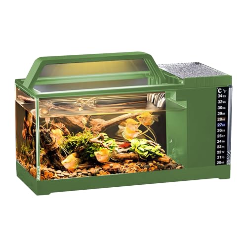 Trochate Aquarium Set | Aquarium Komplettset Mit LED Beleuchtung Und Filtersystem | Intelligentes Filtersystem Mit Temperaturüberwachung Für Kampffische Guppys, Wohnraumdekor von Trochate