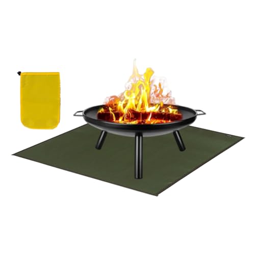 Trochate Feuerfeste Grillmatte - Unterlage Für Outdoor-Grill | Wiederverwendbare Bodenabdeckung Für Rasen Gras Picknick Angeln Campingkocher Zubehör von Trochate
