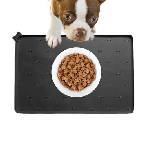 Trochate Haustierfuttermatte | Katzenplatzmatte - 60 x 40 cm rutschfeste und schnelltrocknende Silikonbodenmatte für Haustiere in Innenräumen auslaufsicher zur Hundefütterung von Trochate