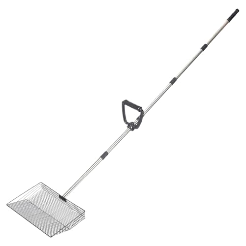 Trochate Hühnerkot-Entferner | Haustierstreu Schaufel Mit Langem Stiel | Verstellbares Siebwerkzeug Für Hühnerstreu Geflügel Hund Katze Hinterhofhaltung von Trochate