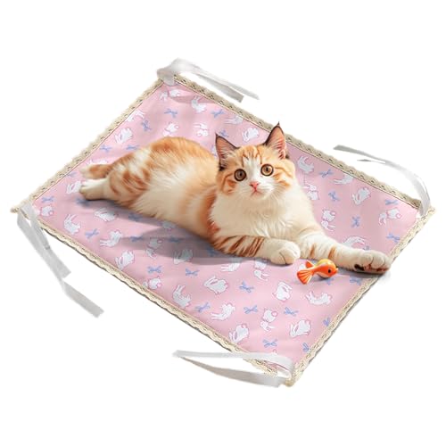 Trochate Katzen Kühlmatte | Komfortable Haustierunterlage - Vier-Eckiges Seil Doppelseitiges Kühlpad Für Hundebett Wohnzimmer Außenbereich von Trochate