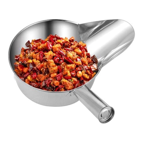 Trochate Küchen Lebensmittel Schöpfkelle | Edelstahl Schöpfkelle Für Frittiergut Mit Entenschnabel-Tülle | Speisenzubereitung Utensil Entenschnabelform Werkzeug für Restaurant Kino von Trochate