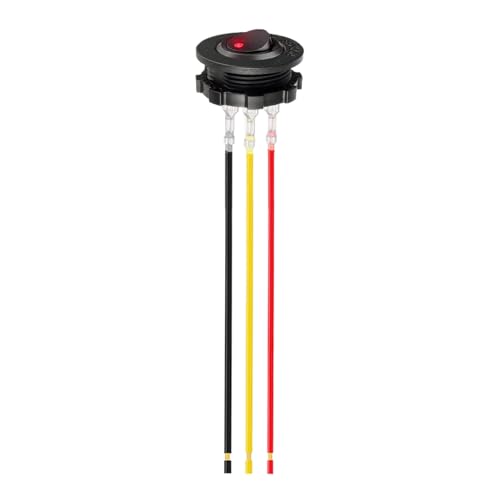 Trochate Rundtaster - 3-Pin Elektro Taster | 12V Rote LED Beleuchteter Kippschalter Mit Vorverdrahtetem Kabel Für Fahrzeugpumpe Heizung Marine, 28 mm Bohrloch Trochate Rundtaster - 3-Pin Elektro Taster | 12V Rote LED Beleuchteter Kippschalter Mit Vorverdrahtetem Kabel Für Fahrzeugpumpe Heizung Marine, 28 mm Bohrloch von Trochate