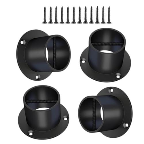 Trochate Seilabdeckung - 4 robuste Stahlkappen für Seile | rostfeste Schwarze Metallkappen für Garten Terrasse Treppe von Trochate