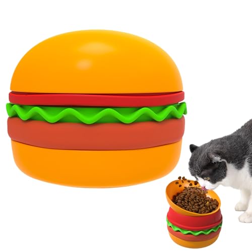 Trochate Slow Feeder Katzen Napf,Katzen Futter Spiel | Labyrinth Design Futterspielzeug Hamburger Anti Rutsch Anti Schlingnapf Fressnapf Spielzeug Gegen Langeweile Für Kauen Und Lecken von Trochate