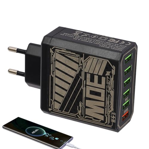 Trochate Steckdosen-Adapter,Schnelllade Netzteil | USB Steckdosenleiste QC3.0 6 Ports Überspannungsschutz für Handy Tablet Reise von Trochate