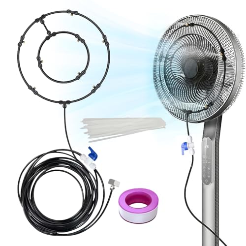 Trochate Ventilator Sprühnebel Set - Außensprühsystem Für Terrasse Und Garten,Breitflächiger Mehrdüsen Sprüher Für Garten Terrasse Camping Grillbereich Bei Sommerhitze Trochate Ventilator Sprühnebel Set - Außensprühsystem Für Terrasse Und Garten,Breitflächiger Mehrdüsen Sprüher Für Garten Terrasse Camping Grillbereich Bei Sommerhitze von Trochate