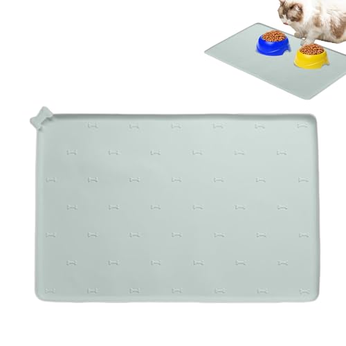Trochate Wassernapf Unterlage | Welpenfuttermatte,60 x 40 cm rutschfeste und schnelltrocknende Silikonbodenmatte für Haustiere in Innenräumen auslaufsicher zur Hundefütterung von Trochate