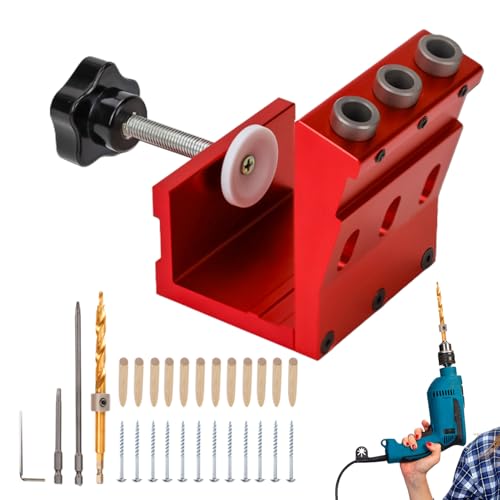 Trochate Zapfenloch-Bausatz - Taschenloch Bohrvorrichtung Set,Verstellbares Verbindungswerkzeug Mit Stufenbohrer Für Möbelbau & Holzprojekte Trochate Zapfenloch-Bausatz - Taschenloch Bohrvorrichtung Set,Verstellbares Verbindungswerkzeug Mit Stufenbohrer Für Möbelbau & Holzprojekte von Trochate