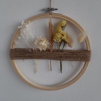 Fensterkranz, Wandkranz, Holzring, Gelber Türkranz, Geschenk Für Frauen von TrockenBlumenDekor